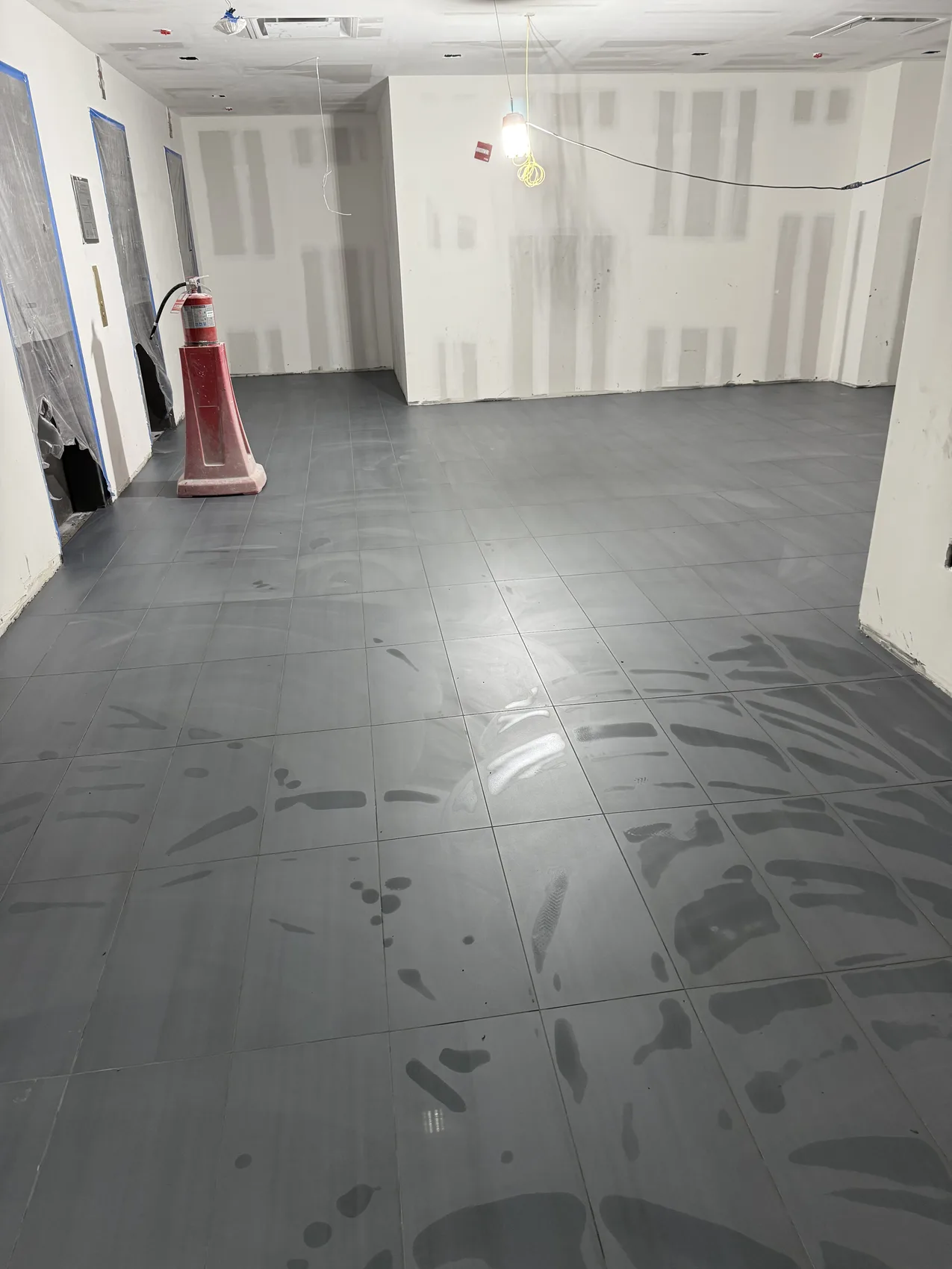 Polished tile floor